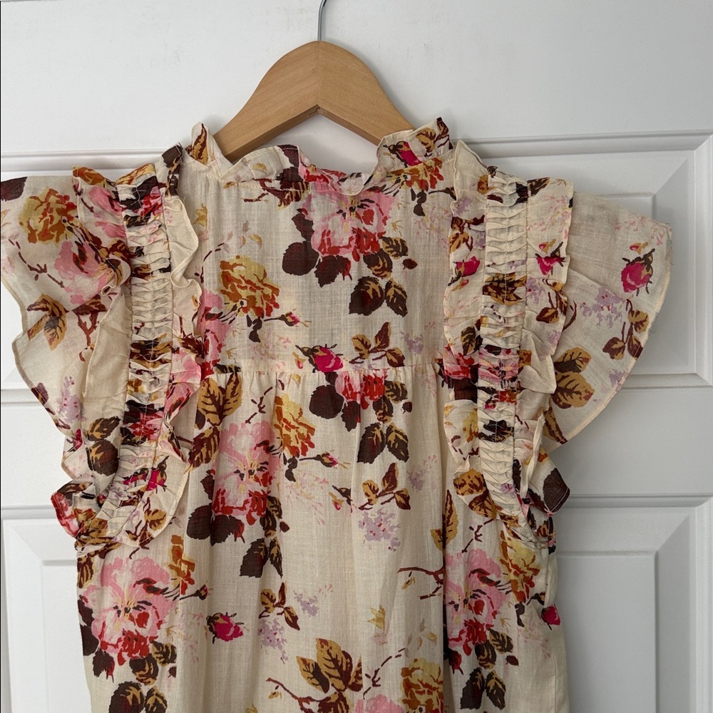 Sea NY Floral Ruffle Flutter Sleeve Esme Midi Dress - Picture 6 of 10